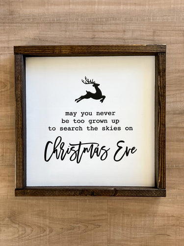 May you never be too grown up to search the skies on Christmas Eve