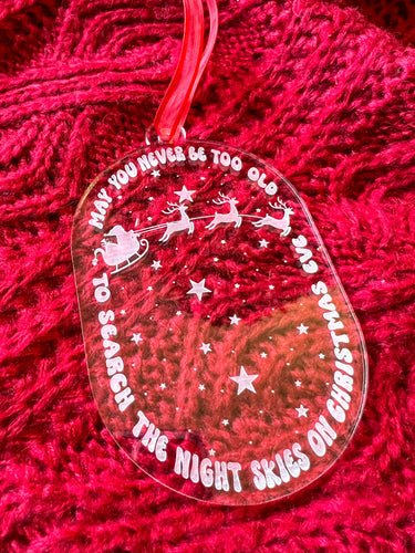 May you never be too old to search the skies on Christmas Eve | Ornament