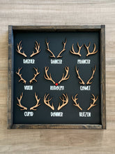 Load image into Gallery viewer, Antler Reindeer list | Framed wood sign