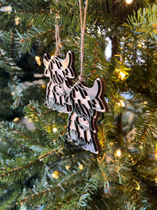 Highland Cow Christmas Ornament