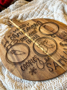 Dear Santa cookie tray cutting board - round | READY TO SHIP