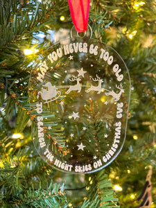 May you never be too old to search the skies on Christmas Eve | Ornament