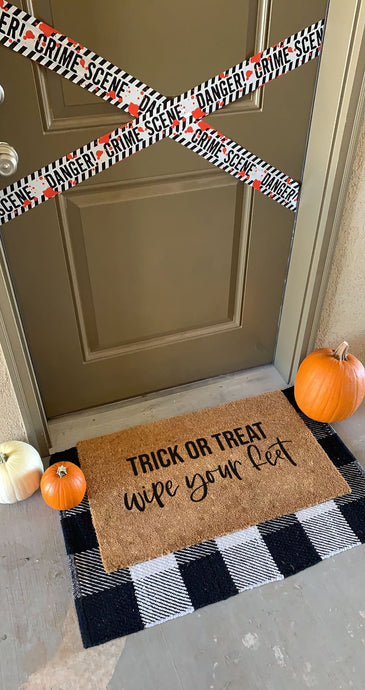 Trick or Treat wipe your feet | Halloween Doormat | Halloween Decor | Welcome Mat | Home Doormat | Fall Doormat