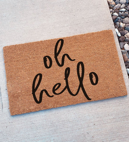 Oh Hello | Doormat | Front Porch Decor | Welcome Mat | Home Doormat