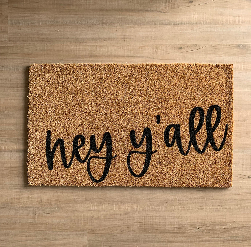 Hey ya’ll | Doormat | Front Porch Decor | Welcome Mat | Home Doormat