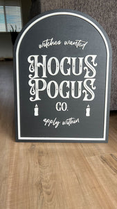 Hocus Pocus Co. Halloween Wood Sign | Halloween mantel decor wall art
