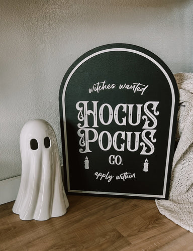 Hocus Pocus Co. Halloween Wood Sign | Halloween mantel decor wall art