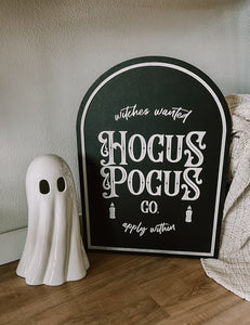 Hocus Pocus Co. Halloween Wood Sign | Halloween mantel decor wall art