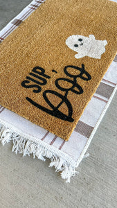 Sup Boo | Halloween Doormat | Doormat | Front Porch Decor | Welcome Mat | Home Doormat | Halloween Decor | Cute ghost entryway decor