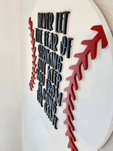 Load image into Gallery viewer, Never let the fear of striking out keep you from playing the game Babe Ruth | 3D Round wood sign | Baseball theme kids room wall art decor