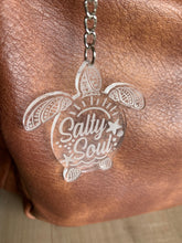 Load image into Gallery viewer, Salty soul sea turtle keychain | acrylic | animal keychain | Ocean lover gift | Wall art