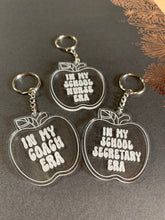 Load image into Gallery viewer, Custom Teacher name keychain | Best teacher ever apple keychain | acrylic | teacher appreciation gift | teacher name gift | New school year