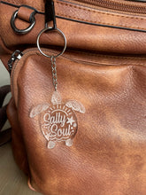 Load image into Gallery viewer, Salty soul sea turtle keychain | acrylic | animal keychain | Ocean lover gift | Wall art