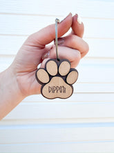 Load image into Gallery viewer, Custom paw print name keychain | Dog paw keychain | personalized cat keychain | Dog lover gift | Dog name keychain