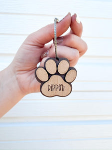 Custom paw print name keychain | Dog paw keychain | personalized cat keychain | Dog lover gift | Dog name keychain