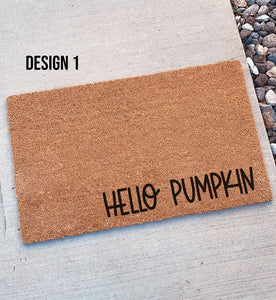 Hello Pumpkin | Hey there Pumpkin | Halloween Doormat | Halloween Decor | Welcome Mat | Home Doormat | Fall Doormat