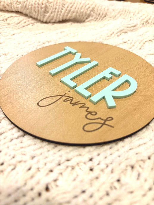 Baby name announcement | Newborn hospital photo | Baby name sign | Acrylic wood sign | Wall art