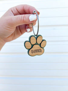 Custom paw print name keychain | Dog paw keychain | personalized cat keychain | Dog lover gift | Dog name keychain