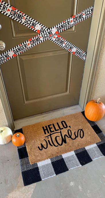 Hello witches | Halloween Doormat | Halloween Decor | Welcome Mat | Home Doormat | Fall Doormat | Entryway Decor