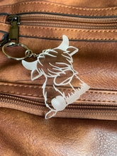 Load image into Gallery viewer, Highland cow keychain | acrylic | animal keychain