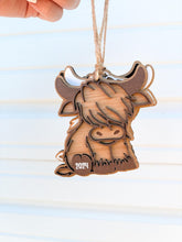 Load image into Gallery viewer, Highland Cow Christmas Ornament | custom gift | Personalized year Christmas ornament