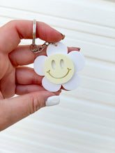 Load image into Gallery viewer, Smiley face flower keychain | Backpack tag | Lunchbox charm