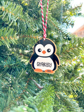Load image into Gallery viewer, Personalized Penguin Christmas Ornament | custom name gift