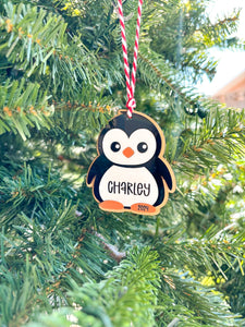Personalized Penguin Christmas Ornament | custom name gift