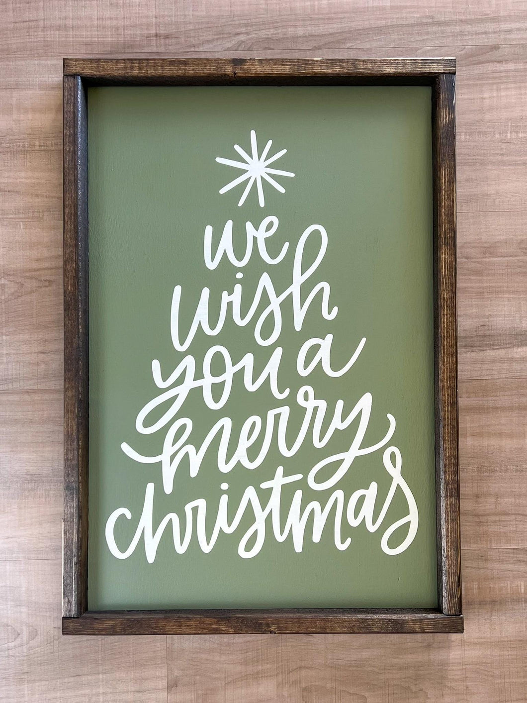 We wish you a merry Christmas | framed wood sign