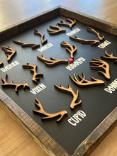 Load image into Gallery viewer, Reindeer list antlers | Rudolph | framed wood sign