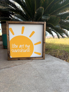 You are my sunshine | framed wood sign | Nursery wall sign | Kids room decor | Wall art