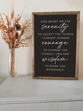 Load image into Gallery viewer, Serenity Prayer Wood Sign | Inspirational Christian Wall Art | Rustic Farmhouse Home Decor | Faith-Based Gift | God give me the serenity