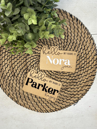 Hello my name is baby name announcement | Newborn hospital photo | Baby name sign | Acrylic wood sign | Wall art