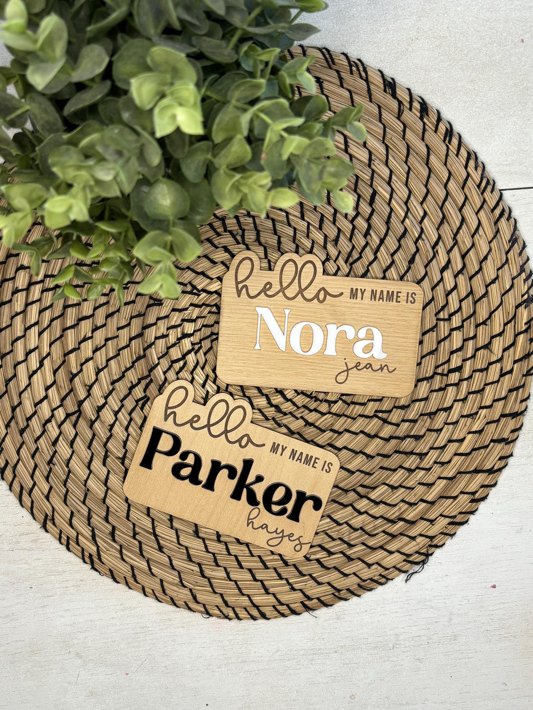 Hello my name is baby name announcement | Newborn hospital photo | Baby name sign | Acrylic wood sign | Wall art