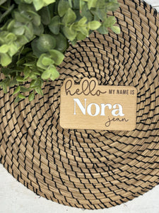 Hello my name is baby name announcement | Newborn hospital photo | Baby name sign | Acrylic wood sign | Wall art