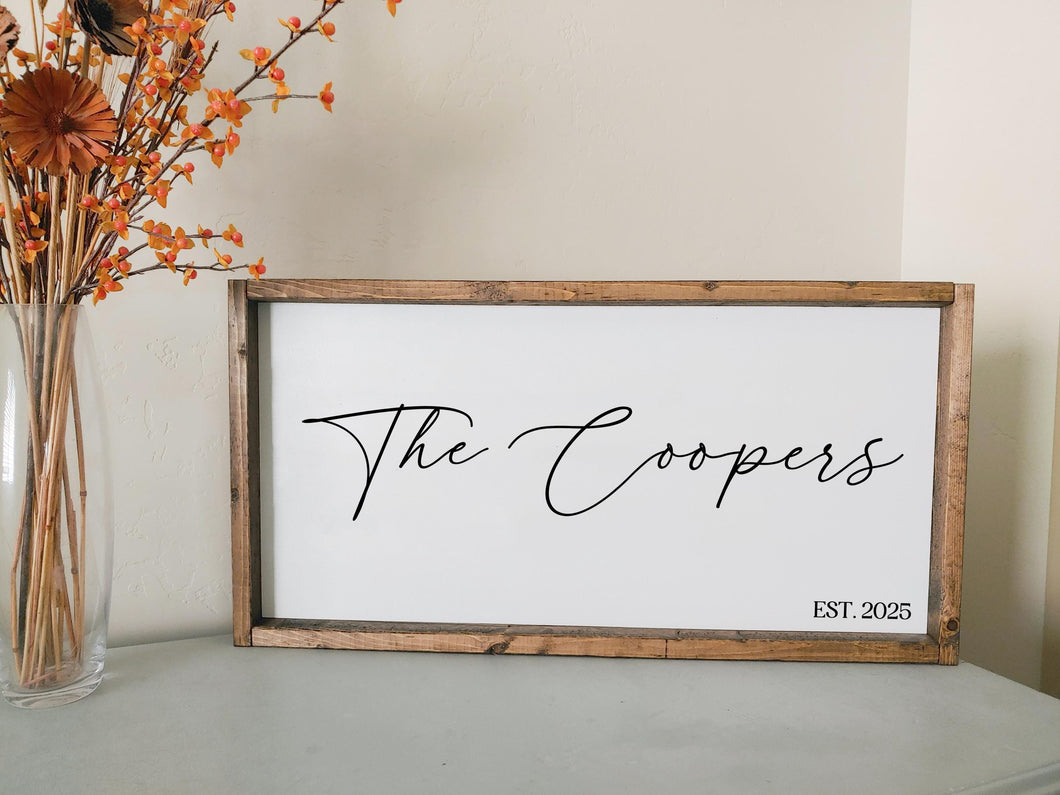 Wedding gift last name sign personalized | Entryway Wall Art | Farmhouse Home Decor