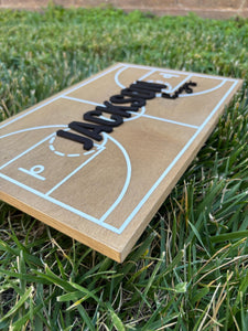 Personalized 3D name sign Basketball Court Sign – Custom Name Wall Decor for Boys’ Room | nursery room wall sign