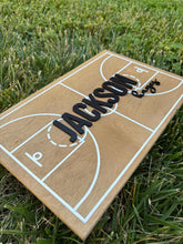 Load image into Gallery viewer, Personalized 3D name sign Basketball Court Sign – Custom Name Wall Decor for Boys’ Room | nursery room wall sign