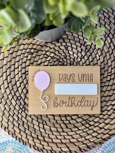 Birthday countdown dry erase magnet board | Fridge magnet countdown | Acrylic wood sign