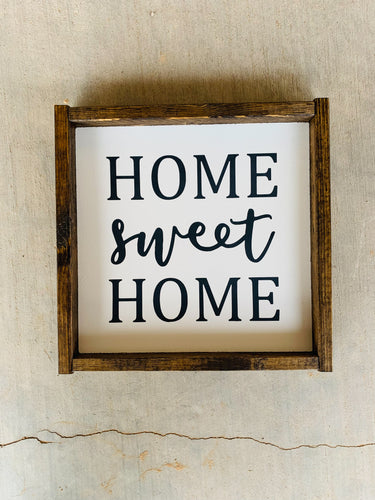 Home sweet home | Framed wood sign