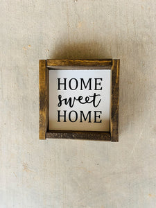 Home sweet home | Framed wood sign