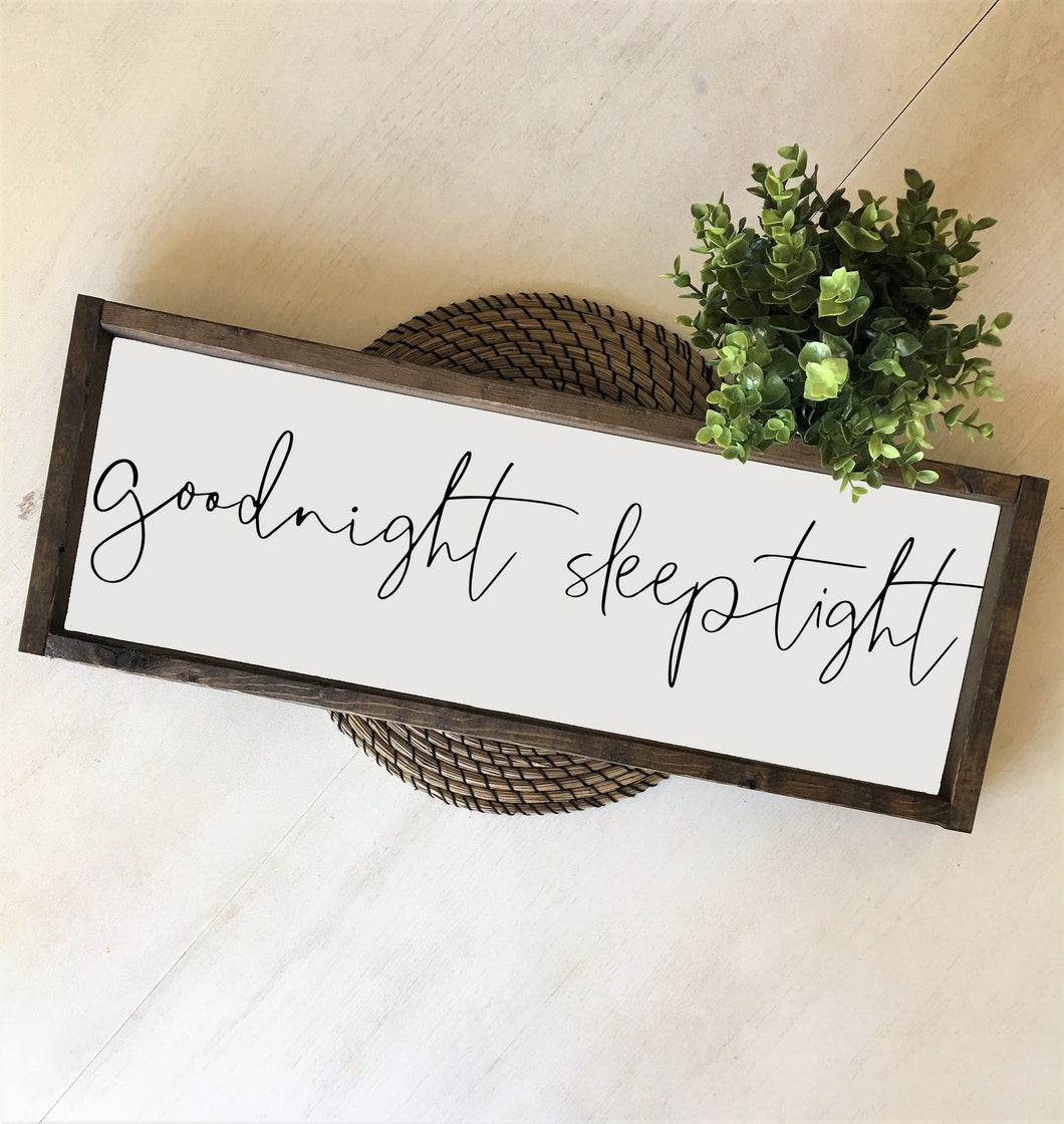 Good night sleep tight | Framed wood sign