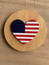 Load image into Gallery viewer, Red white &amp; blue flag heart