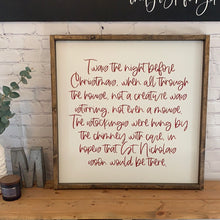 Load image into Gallery viewer, ‘Twas the night before Christmas | Framed wood sign