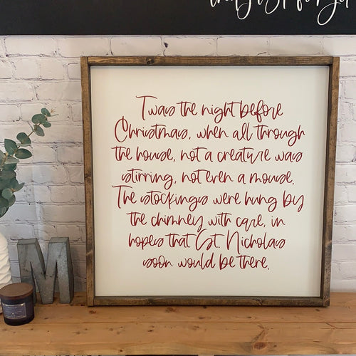 ‘Twas the night before Christmas | Framed wood sign