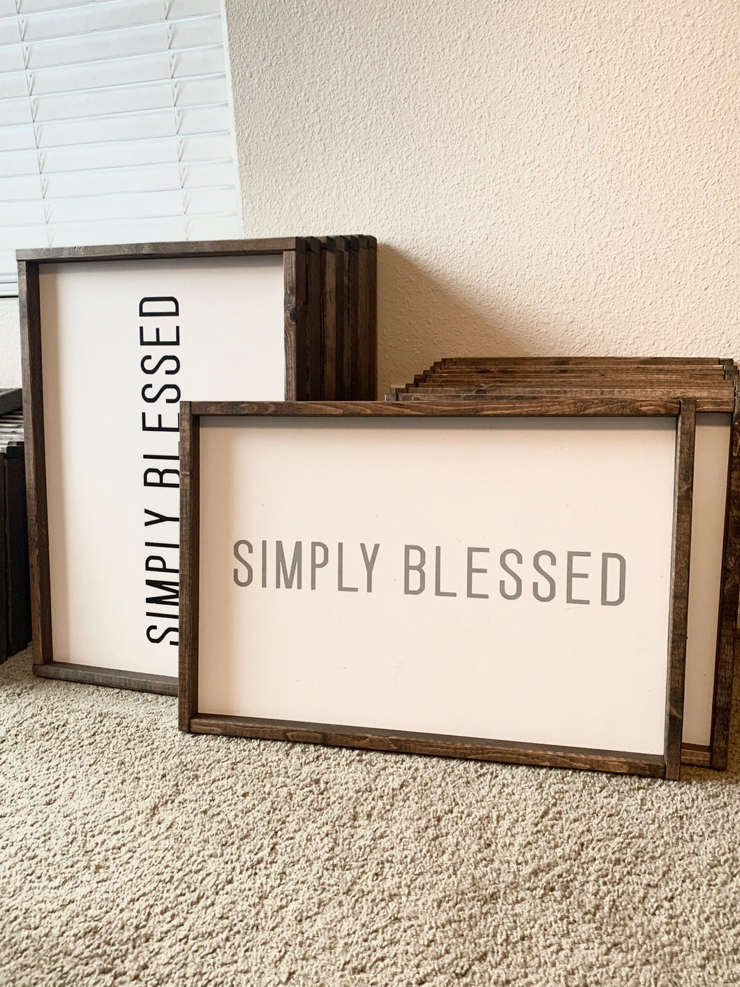 Simply blessed | Framed wood sign