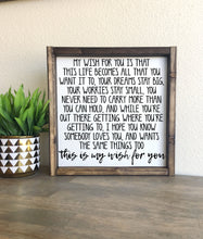 Load image into Gallery viewer, My wish for you | Framed wood sign