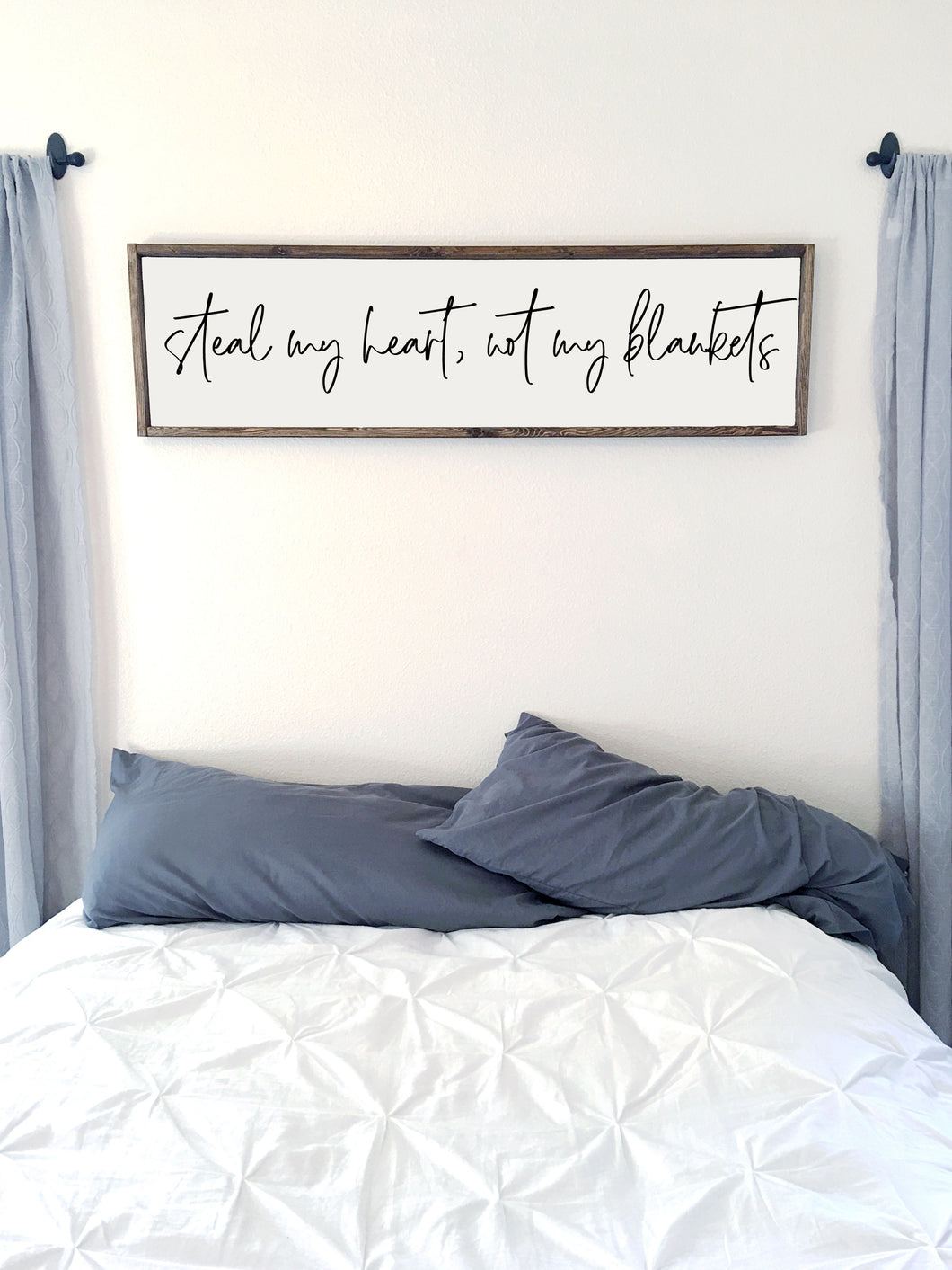 Steal my heart not my blankets | Framed wood sign