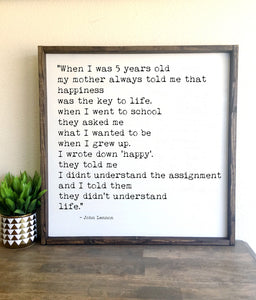 When I was 5 years old | Framed wood sign